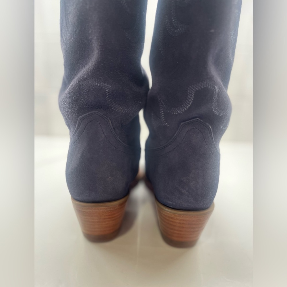 Limited Edition Tecovas Annie Indigo Suede Boots - Picture 3 of 8